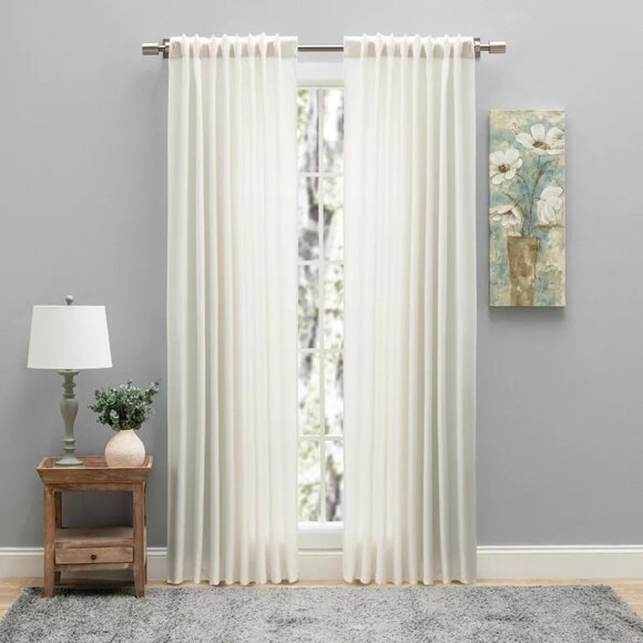 Ricardo Other - Ricardo Glasgow Light Filtering Ivory Rod Pocket Hang Curtain Panel 56" x 63"